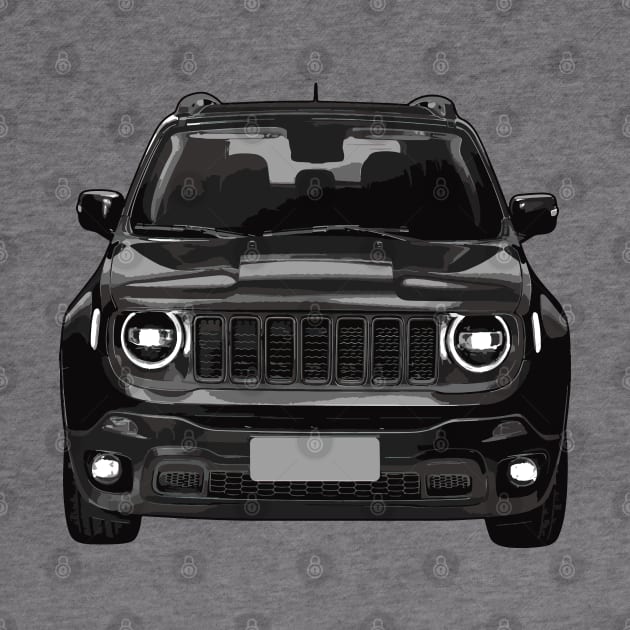 Black Jeep Renegade Illustration by KAM Std